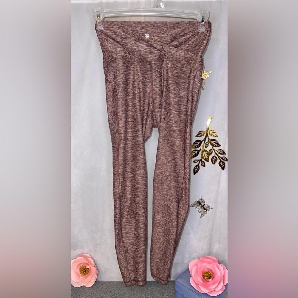 Women’s Small All in Motion Piped V-Waist Heathered Brown Leggings #J-002